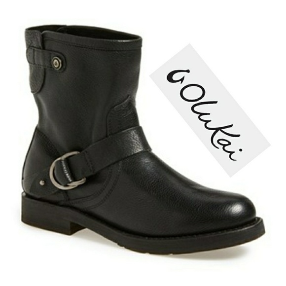 OluKai Shoes - Edgy OluKai Short Boots in Black Leather